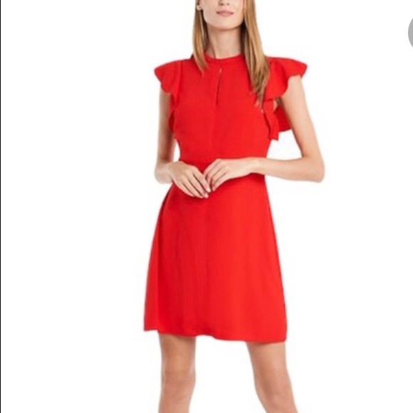 Riley & Rae Dresses & Skirts - Riley & Rae Res Gwyn Ruffle Sleeve Moss Dress